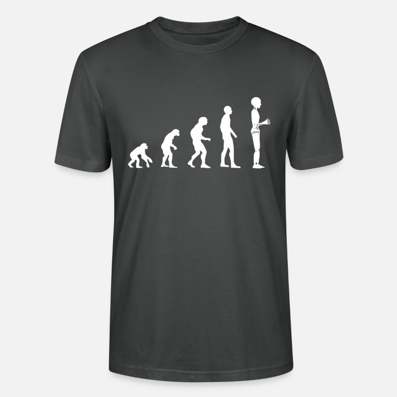 Évolution du robot - T-shirt bio CRAFTER Stanley Stella Unisexe - charbon