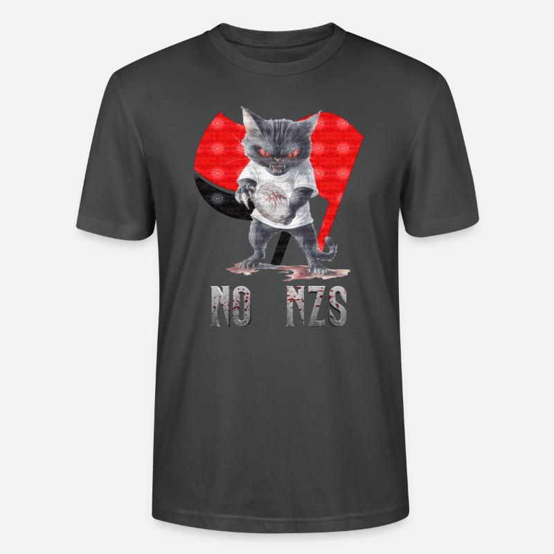 Katze no NZS Antifa - Stanley/Stella Unisex Bio-T-Shirt CRAFTER - Anthrazit