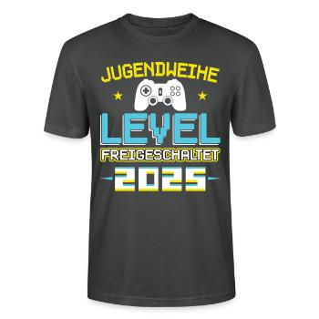 Consécration de la Jeunesse 2025 Fille Garçon - T-shirt bio CRAFTER Stanley Stella Unisexe - charbon - Devant - Alina (178cm) & Michal (187cm)