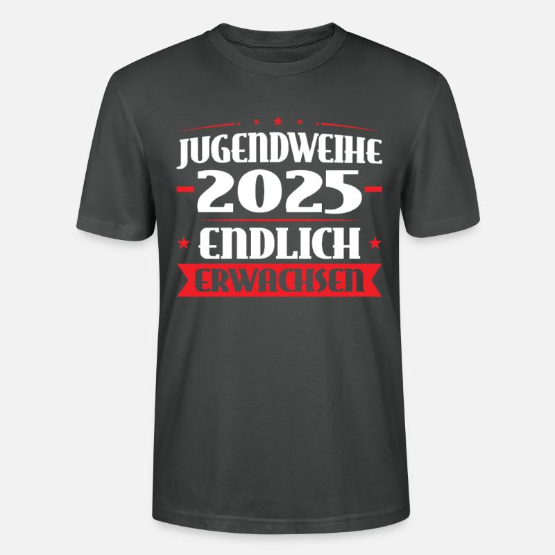 Jugendweihe 2025 Mädchen Junge - Stanley/Stella Unisex Bio-T-Shirt CRAFTER - Anthrazit