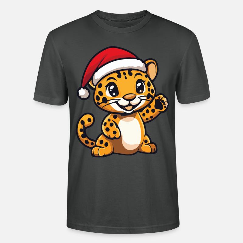 Noël léopard mignon - T-shirt bio CRAFTER Stanley Stella Unisexe - charbon
