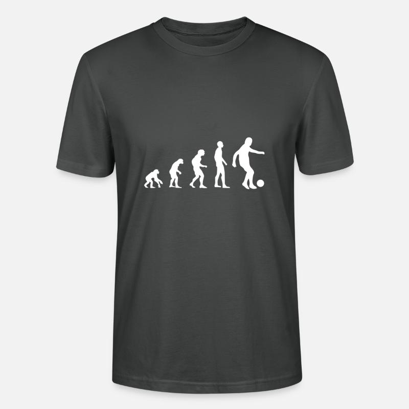 Fußball Evolution Geschenkidee - Stanley/Stella Unisex Bio-T-Shirt CRAFTER - Anthrazit