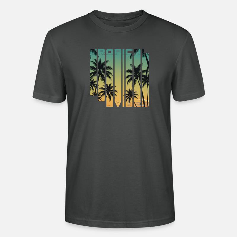 Tropical Vibes Gradient Palmen - Stanley/Stella Unisex Bio-T-Shirt CRAFTER - Anthrazit