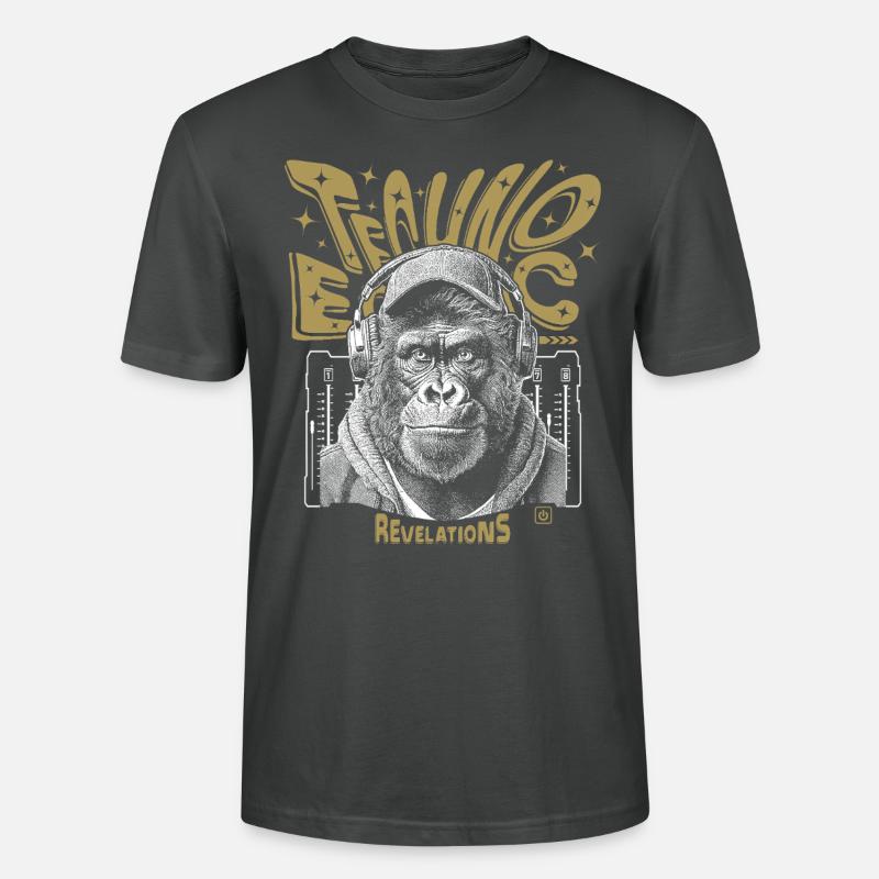 Chemise Techno-Gorilla : des rythmes pour le dancefloor - T-shirt bio CRAFTER Stanley Stella Unisexe - charbon