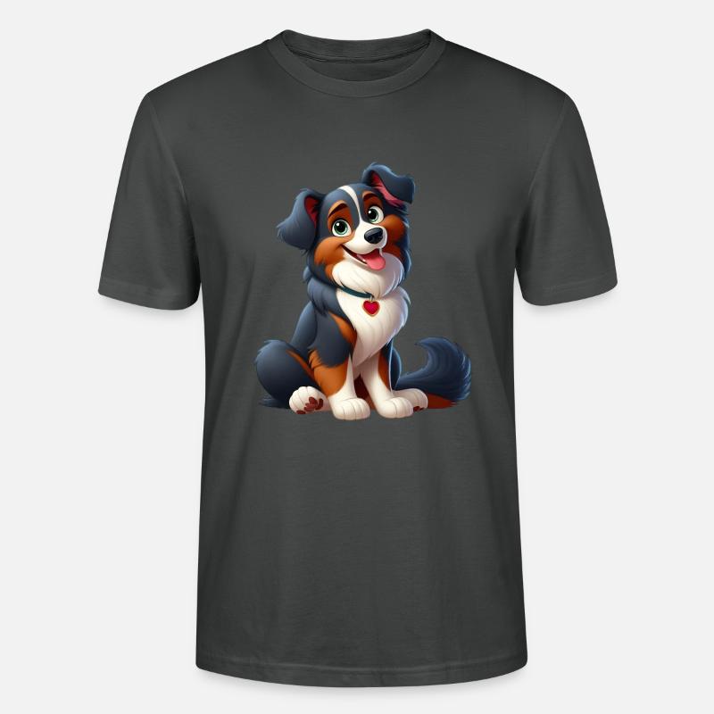 Border Collie 3 - Stanley/Stella Unisex Bio-T-Shirt CRAFTER - Anthrazit