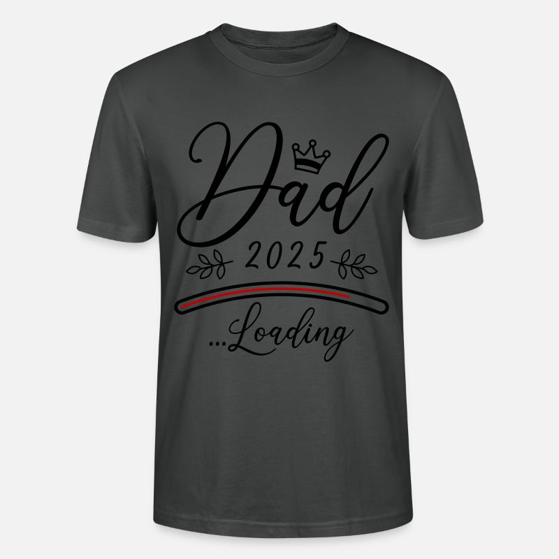 Dad 2025 Loading Papa Spruch - Stanley/Stella Unisex Bio-T-Shirt CRAFTER - Anthrazit