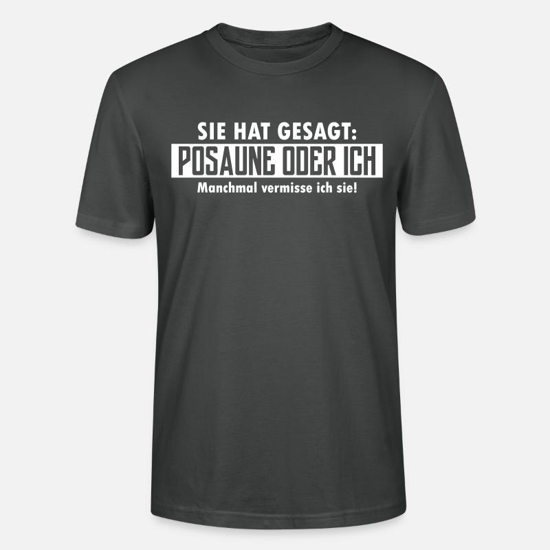 posaune oder ich - Stanley/Stella Unisex Bio-T-Shirt CRAFTER - Anthrazit