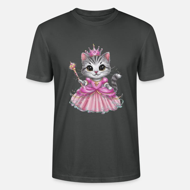 Chat en robe de princesse - T-shirt bio CRAFTER Stanley Stella Unisexe - charbon