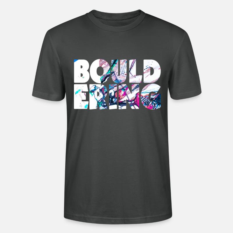 Bouldern Klettern Climbing Boulderer Geschenkidee - Stanley/Stella Unisex Bio-T-Shirt CRAFTER - Anthrazit