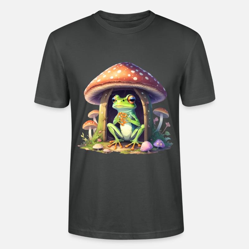Grenouille dans le champignon - T-shirt bio CRAFTER Stanley Stella Unisexe - charbon