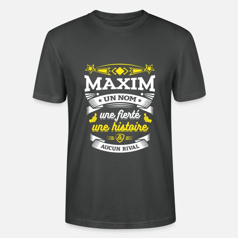 MAXIM UN NOM UNE FIERTÉ AUCUN RIVAL - T-shirt bio CRAFTER Stanley Stella Unisexe - charbon