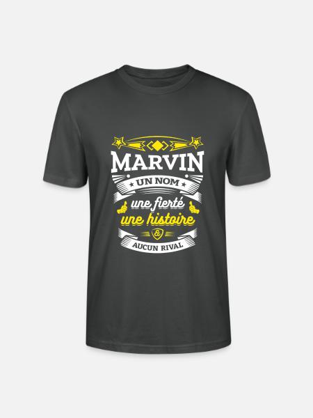 MARVIN PARFAIT - PRENOM MARVIN - T-shirt bio CRAFTER Stanley Stella Unisexe - charbon