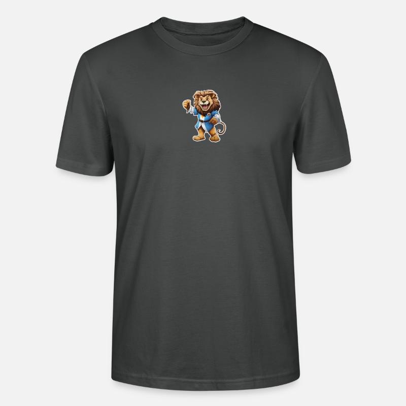 lion wearing a robe - Stanley/Stella Unisex Bio-T-Shirt CRAFTER - Anthrazit