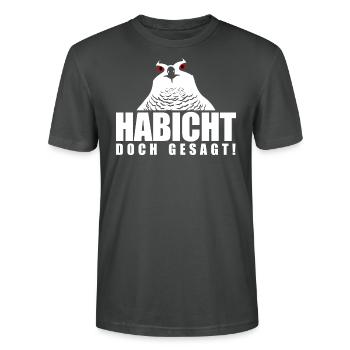 Habicht doch gesagt! - Stanley/Stella Unisex Bio-T-Shirt CRAFTER - Anthrazit - Vorne - Alina (178cm) & Michal (187cm)
