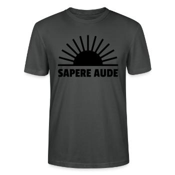 sapere aude - latein - Stanley/Stella Unisex Bio-T-Shirt CRAFTER - Anthrazit - Vorne - Alina (178cm) & Michal (187cm)