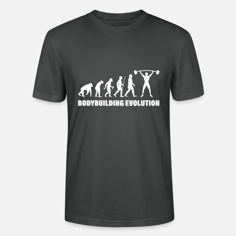 BODYBUILDING EVOLUTION - Stanley/Stella Unisex Bio-T-Shirt CRAFTER - Anthrazit