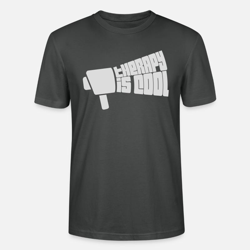 therapy is cool Zitat - Stanley/Stella Unisex Bio-T-Shirt CRAFTER - Anthrazit