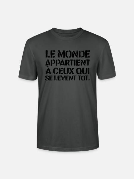 Citation - Le Monde - T-shirt bio CRAFTER Stanley Stella Unisexe - charbon