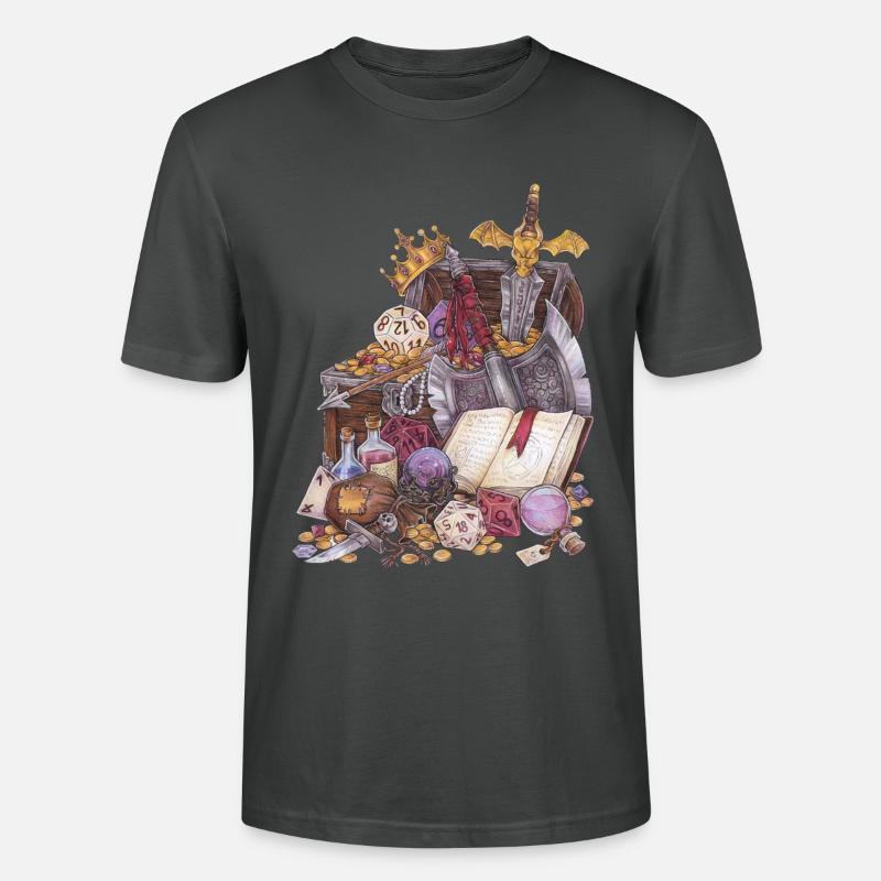 Coffre au trésor dans un donjon avec épée Magic Fantasy - T-shirt bio CRAFTER Stanley Stella Unisexe - charbon