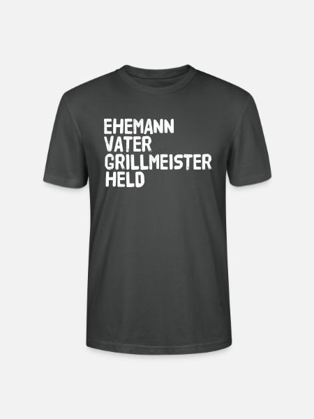 EHEMANN VATER GRILLMEISTER HELD - Stanley/Stella Unisex Bio-T-Shirt CRAFTER - Anthrazit