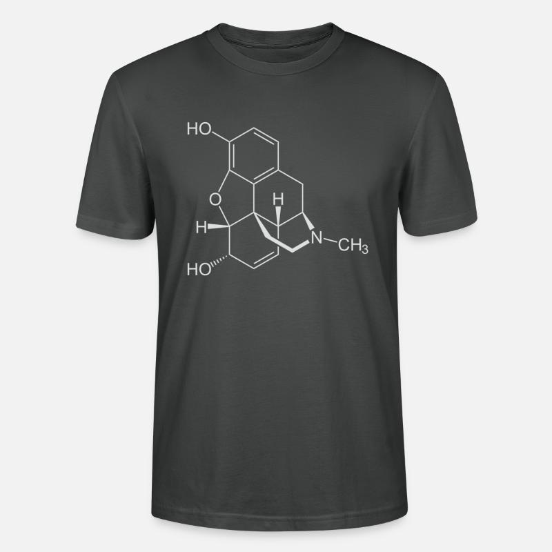 Morphine structural formula - Stanley/Stella CRAFTER Unisex Organic T-Shirt - anthracite