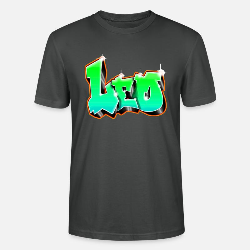 Leo Graffiti Green - Stanley/Stella Unisex Bio-T-Shirt CRAFTER - Anthrazit