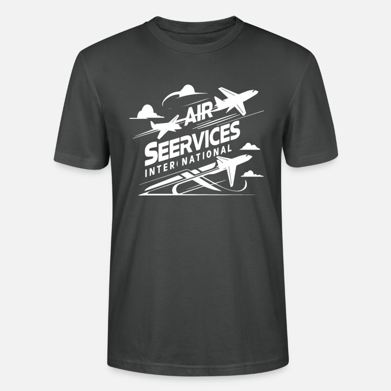 Services aériens à l’international - T-shirt bio CRAFTER Stanley Stella Unisexe - charbon