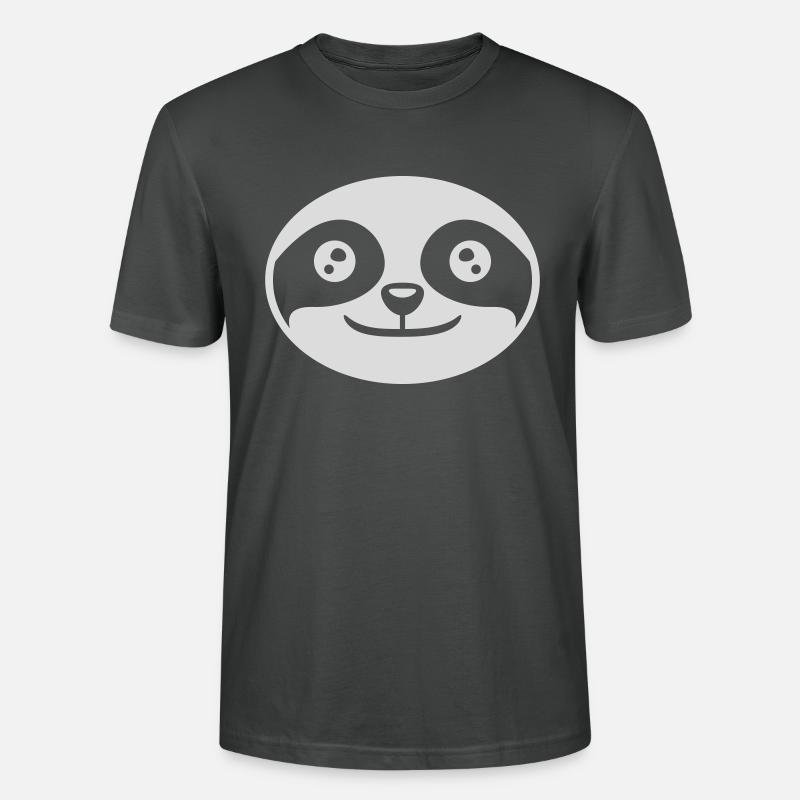 Head round sloth face - Stanley/Stella CRAFTER Unisex Organic T-Shirt - anthracite