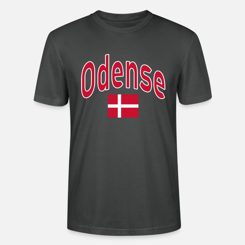 Drapeau d’Odense Danemark - T-shirt bio CRAFTER Stanley Stella Unisexe - charbon