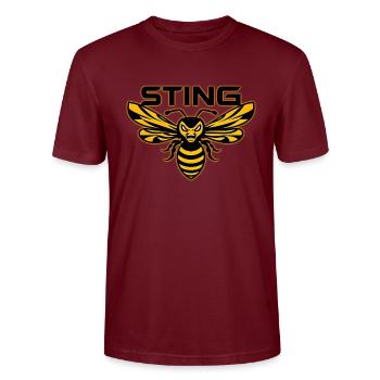 Sting : La Guêpe en colère - T-shirt bio CRAFTER Stanley Stella Unisexe - bordeaux - Devant - Alina (178cm) & Michal (187cm)