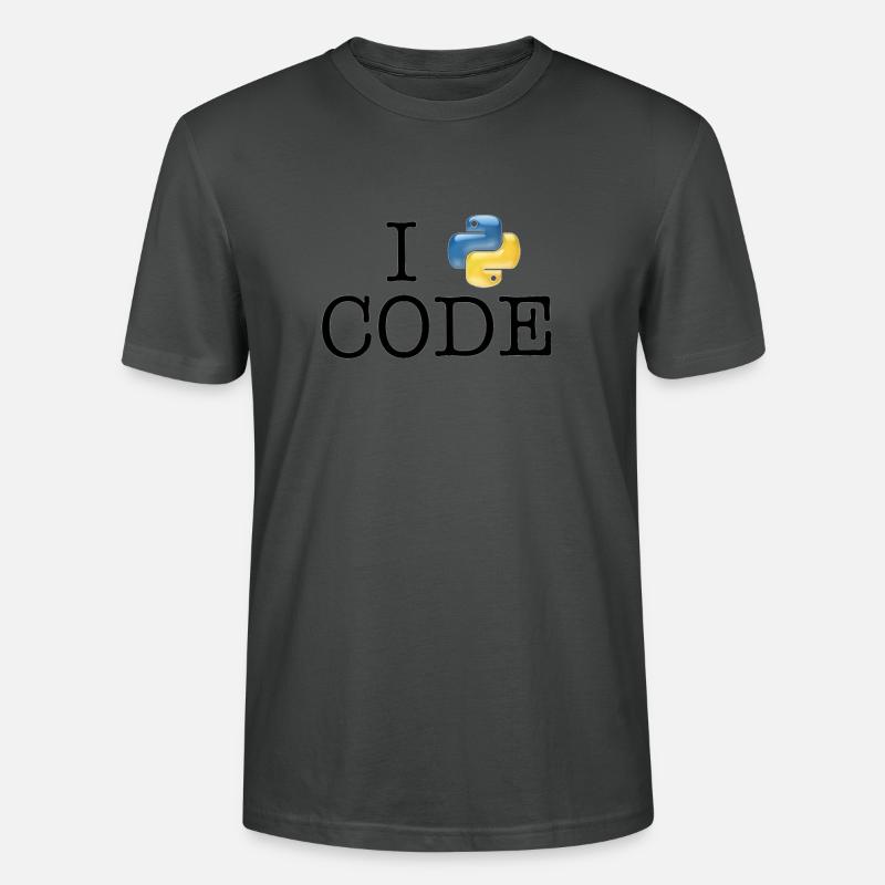 I love code - Python - T-shirt bio CRAFTER Stanley Stella Unisexe - charbon