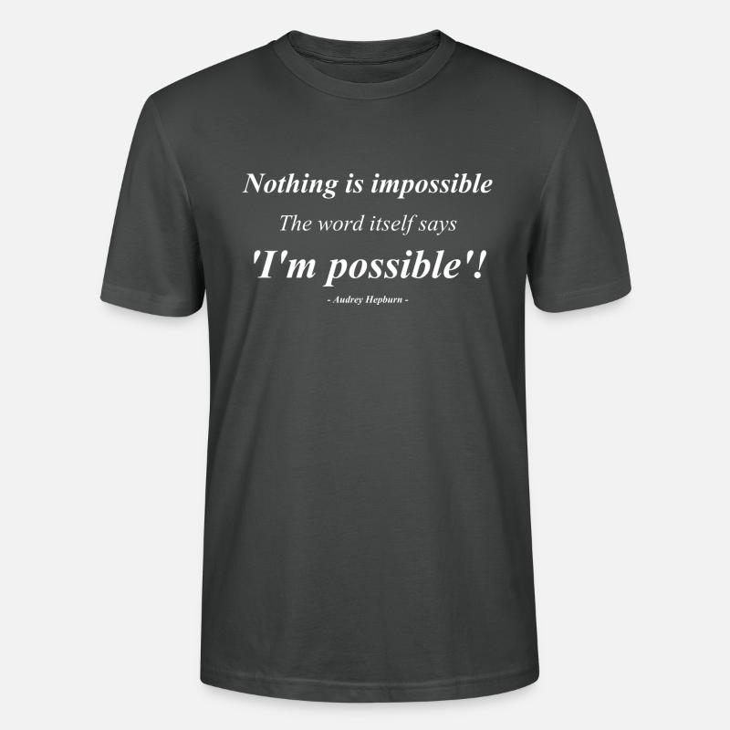Rien n'est impossible - T-shirt bio CRAFTER Stanley Stella Unisexe - charbon