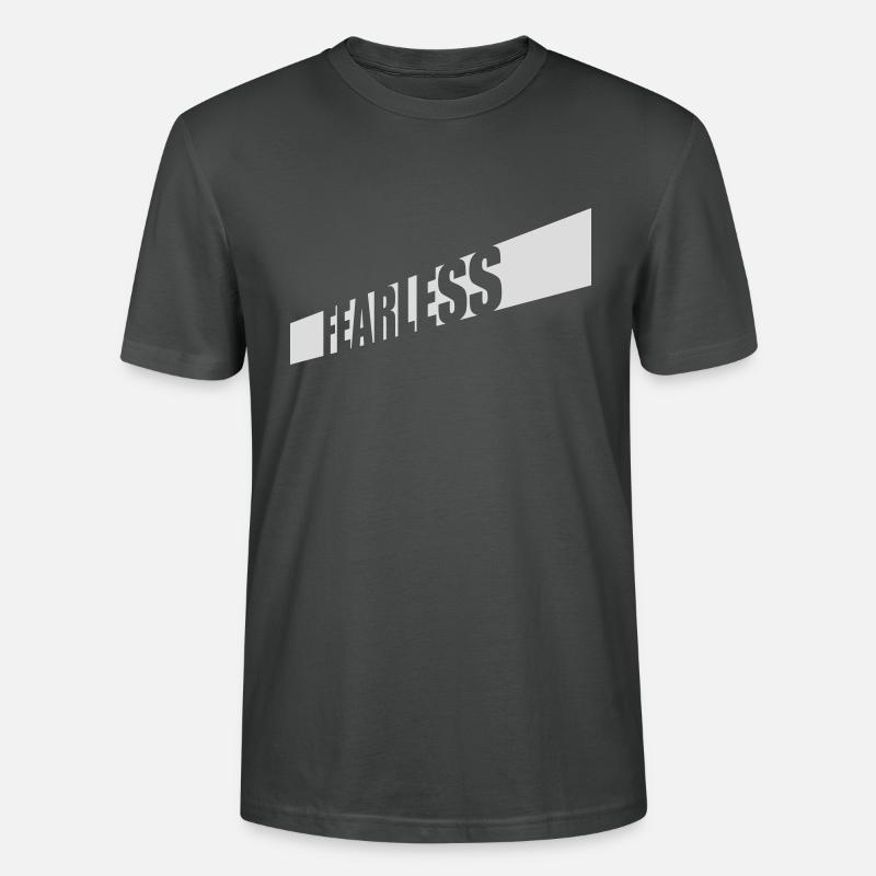 fearless Text Zitat Design - Stanley/Stella Unisex Bio-T-Shirt CRAFTER - Anthrazit