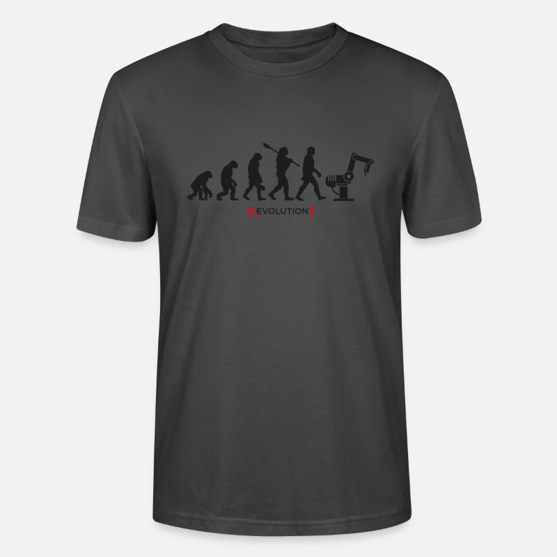 Evolution Revolution android robot - Stanley/Stella CRAFTER Unisex Organic T-Shirt - anthracite