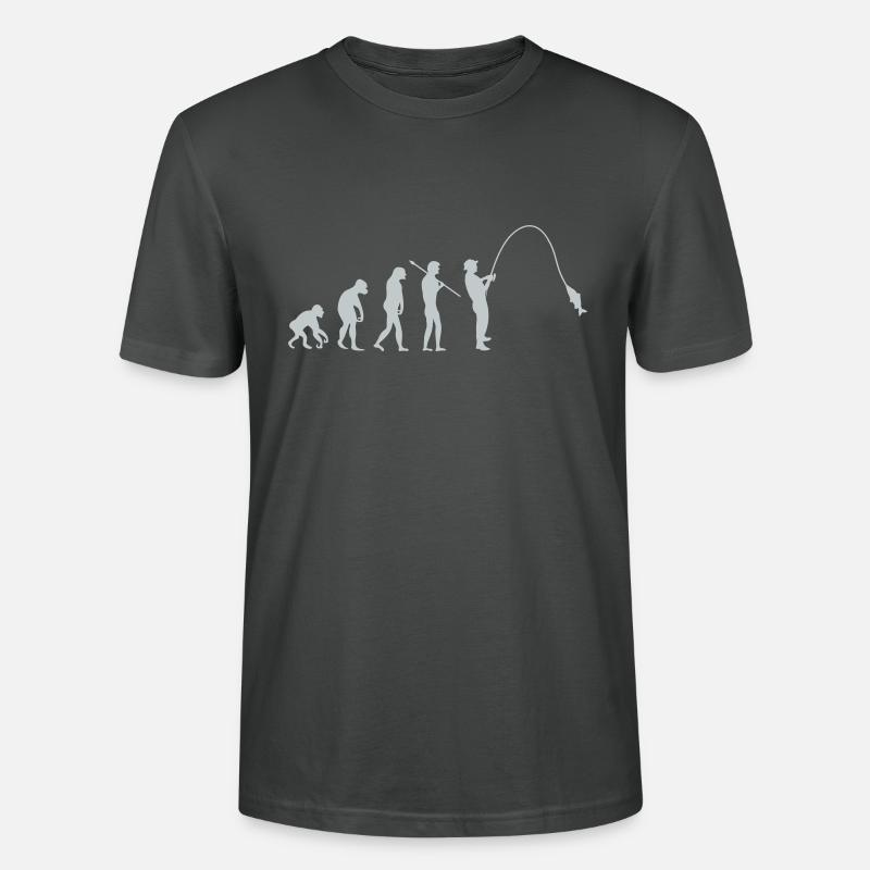 Évolution de la pêche - T-shirt bio CRAFTER Stanley Stella Unisexe - charbon