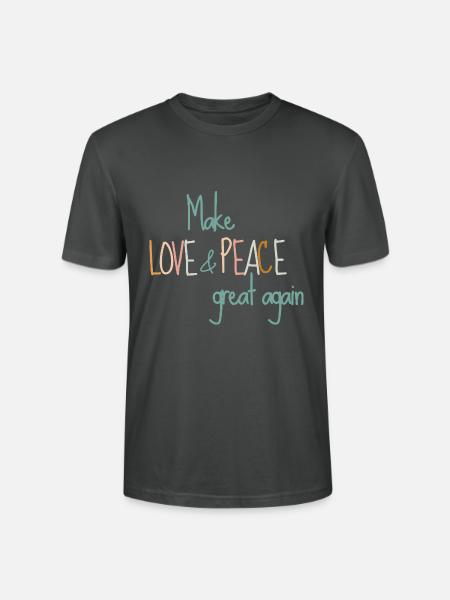 Make love and peace great again - Stanley/Stella Unisex Bio-T-Shirt CRAFTER - Anthrazit
