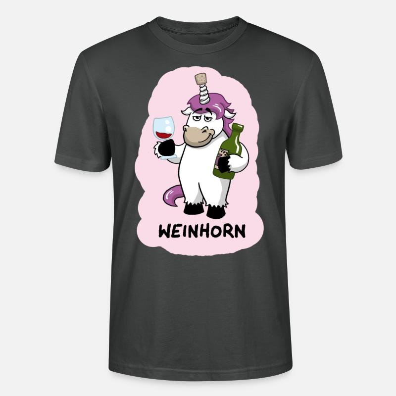 Weinhorn Einhorn - Stanley/Stella Unisex Bio-T-Shirt CRAFTER - Anthrazit