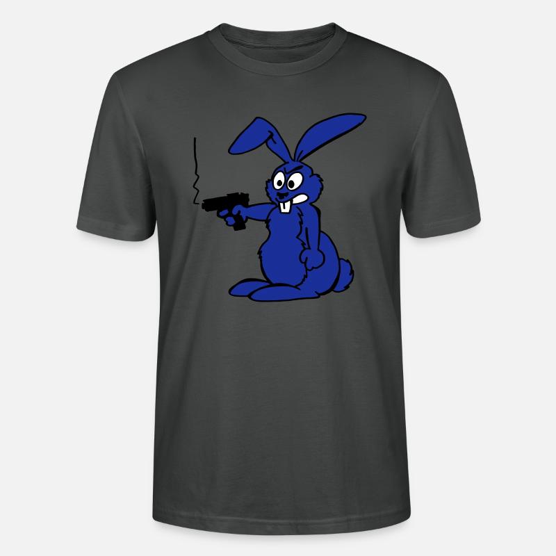 Hase mit Waffe - Stanley/Stella Unisex Bio-T-Shirt CRAFTER - Anthrazit