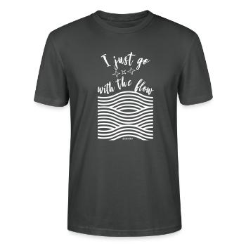 Aller avec le flux - T-shirt bio CRAFTER Stanley Stella Unisexe - charbon - Devant - Alina (178cm) & Michal (187cm)