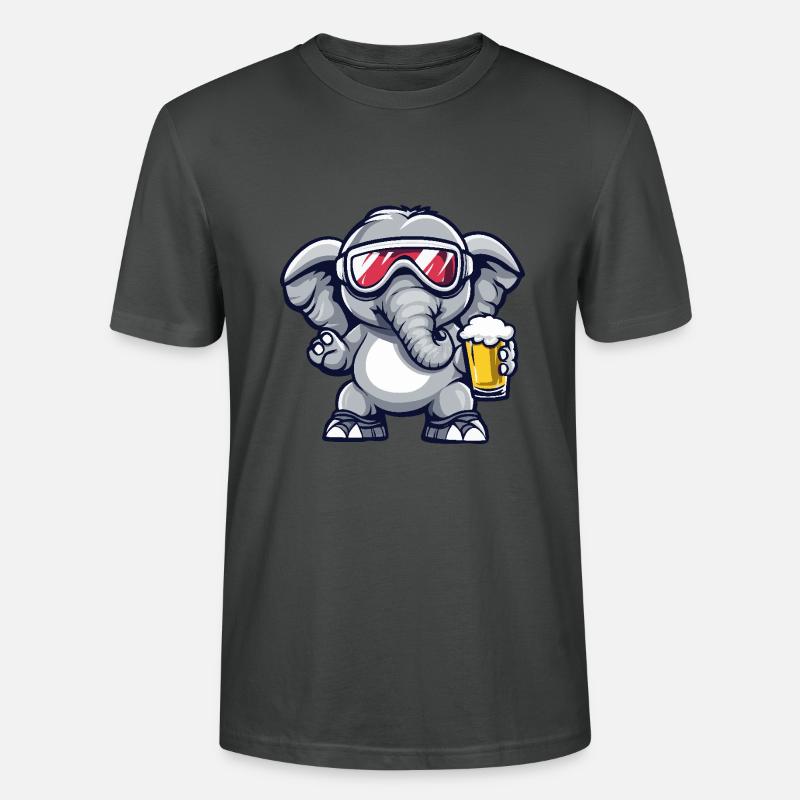 Elefant Apres Ski Bier - Stanley/Stella Unisex Bio-T-Shirt CRAFTER - Anthrazit