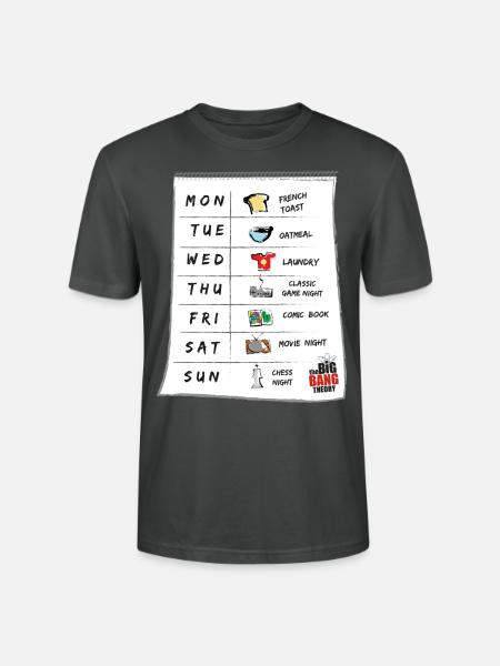 The Big Bang Theory Sheldon's calendar Teenage T-S - Stanley Stella CRAFTER unisex økologisk-T-shirt - charcoal