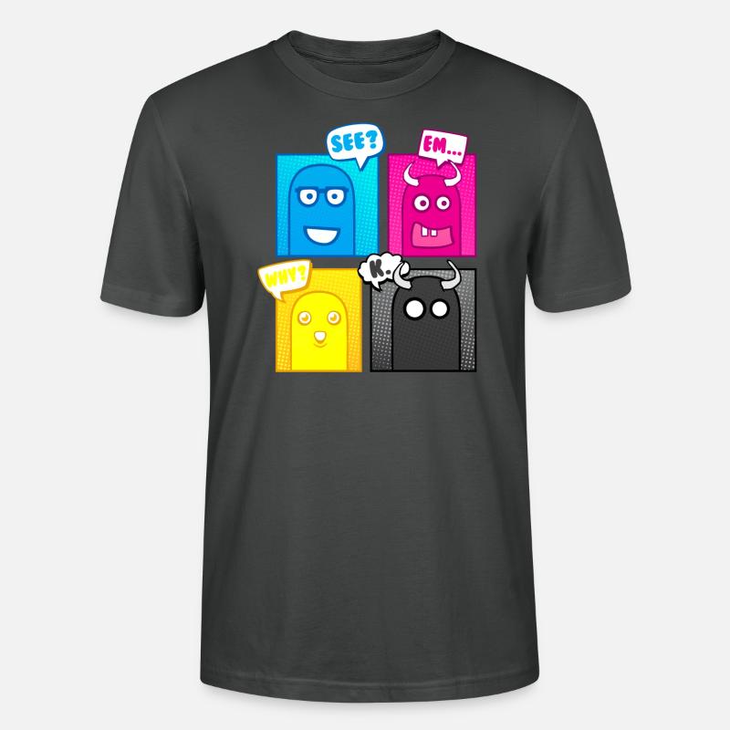Petits monstres (Pop Art) 02 - T-shirt bio CRAFTER Stanley Stella Unisexe - charbon