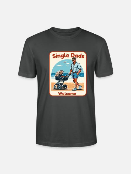 Single Dads Welcome - Stanley/Stella CRAFTER Unisex Organic T-Shirt - anthracite