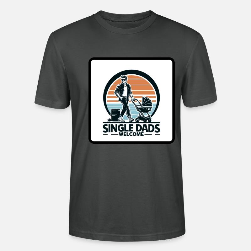 Single Dads Welcome - Stanley/Stella Unisex Bio-T-Shirt CRAFTER - Anthrazit