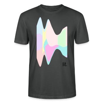 lit. motive colorful - Stanley/Stella CRAFTER Unisex Organic T-Shirt - anthracite - Front - Alina (178cm) & Michal (187cm)