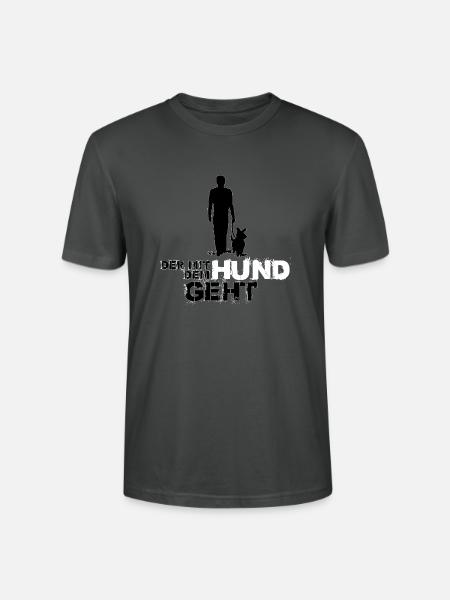 Der mit dem Hund geht - Stanley/Stella Unisex Bio-T-Shirt CRAFTER - Anthrazit