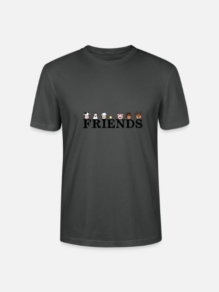 Friends Animals -Tier Freunde - Vegan - Stanley/Stella Unisex Bio-T-Shirt CRAFTER - Anthrazit