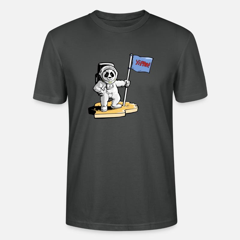 Panda Kosmonaut - Stanley/Stella Unisex Bio-T-Shirt CRAFTER - Anthrazit