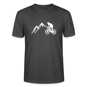 mountain-bike - Stanley/Stella CRAFTER Unisex Organic T-Shirt - anthracite - Front - Alina (178cm) & Michal (187cm)