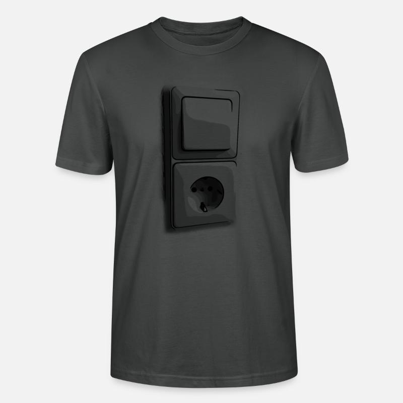 Retro Lichtschalter Steckdose transparent - Stanley/Stella Unisex Bio-T-Shirt CRAFTER - Anthrazit